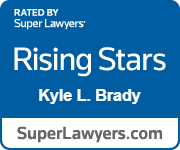 Logo Recognizing Pracht Injury Lawyers, LLP's affiliation with SuperLawyers Rising Start Kyle Brady